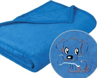 Dětská deka s výšivkou modrá 75x100